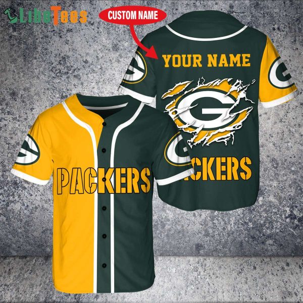 Personalized Green Bay Packers Baseball Jersey Team Colors