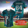 Personalized Miami Dolphins Baseball Jersey, Logo Pattern