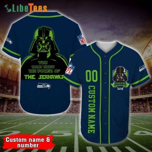 Personalized Seattle Seahawks Baseball Jersey Darth Vader Star Wars