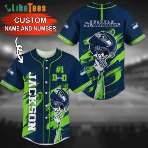 Personalized Seattle Seahawks Baseball Jersey Helmet