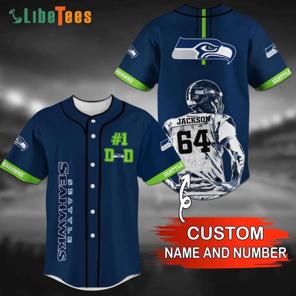 Personalized Seattle Seahawks Baseball Jersey Number Player Best Dad