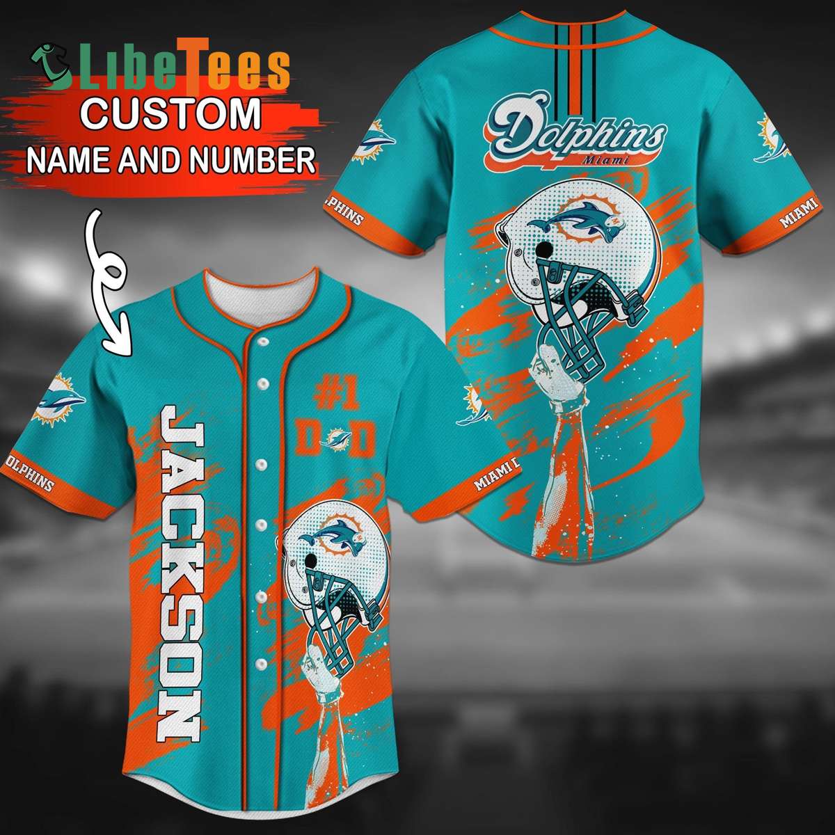 Miami Dolphins-Custom Name-TN Shoes And Baseball Jersey Shirt Perfect -  Hera Store