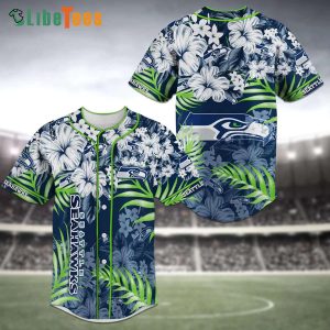 Seattle Seahawks Baseball Jersey Hibiscus Flower