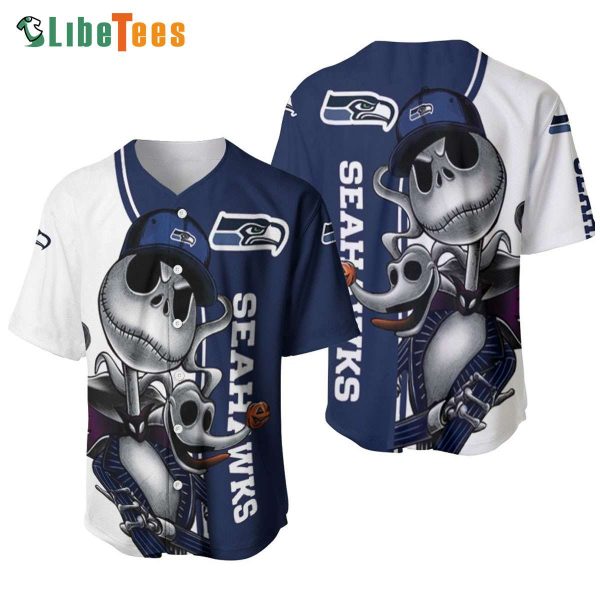 Seattle Seahawks Baseball Jersey Jack Skellington And Zero