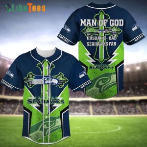 Seattle Seahawks Baseball Jersey Man Of God Husband Dad