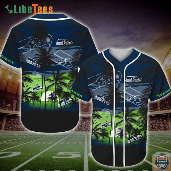 Seattle Seahawks Baseball Jersey Palm Tree