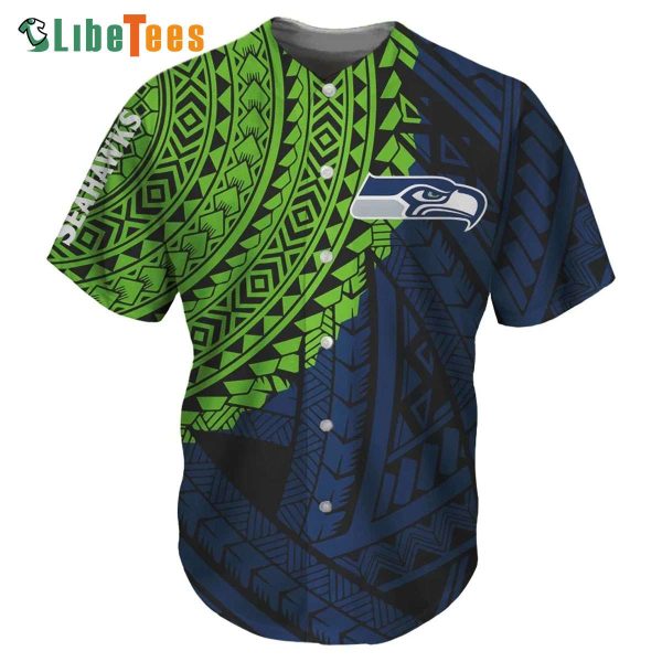 Seattle Seahawks Baseball Jersey Polynesian