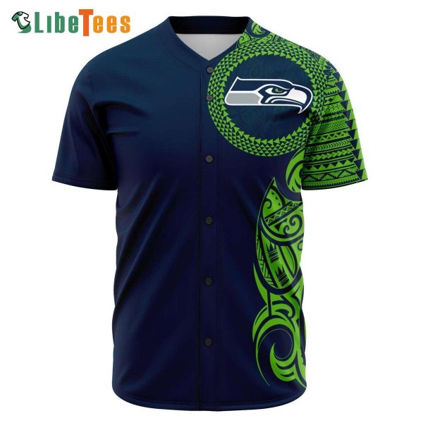 Seattle Seahawks Baseball Jersey Polynesian Design