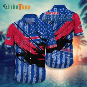 Buffalo Bills Hawaiian Shirt, American Flag Color, Unique Hawaiian Shirt