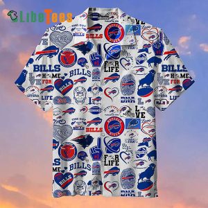 Buffalo Bills Hawaiian Shirt, Bills Symbol Pattern, Hawaiian Shirt Outfit