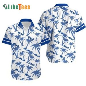 Buffalo Bills Hawaiian Shirt, Coconut Trees Pattern, Tropical Print Shirt