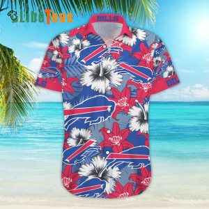 Buffalo Bills Hawaiian Shirt, Flowers Pattern, Hawaiian Print Shirt