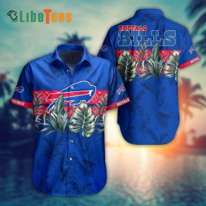 Buffalo Bills Hawaiian Shirt, Leaves Graphic, Hawaiian Style Shirt