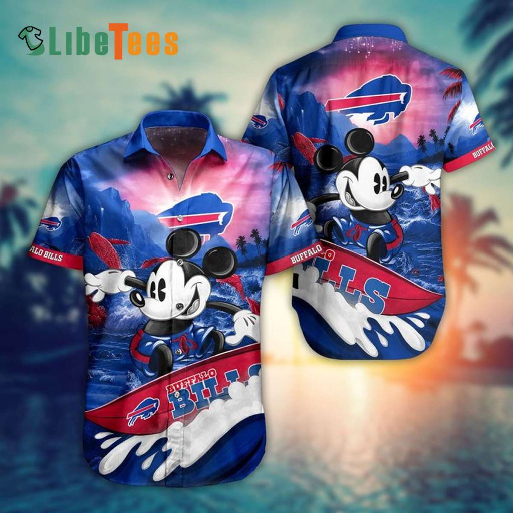 Buffalo Bills Hawaiian Shirt, Mickey Mouse, Hawaiian Style Shirt