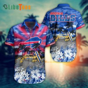 Buffalo Bills Hawaiian Shirt, On The Beach, Tropical Print Shirt