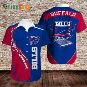 Buffalo Bills Hawaiian Shirt, Red Blue Fire Rugby, Unique Hawaiian Shirt