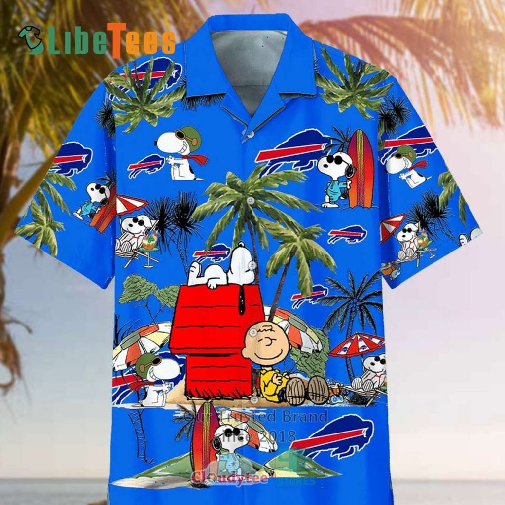Buffalo Bills Hawaiian Shirt, Snoopy Charlie Brown, Button Down Hawaiian Shirt