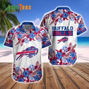 Buffalo Bills Hawaiian Shirt, Tropical Flowers, Hawaiian Style Shirt