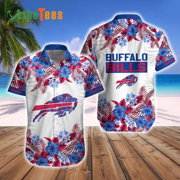 Buffalo Bills Hawaiian Shirt, Tropical Flowers, Hawaiian Style Shirt