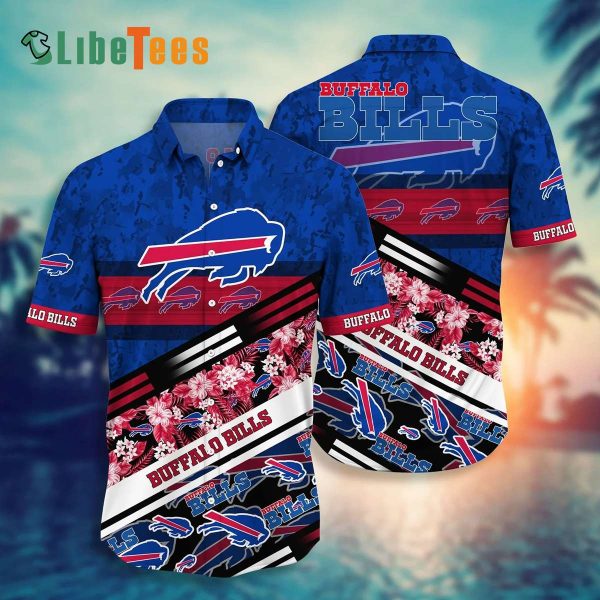 Buffalo Bills Hawaiian Shirt, Tropical Flowers, Unique Hawaiian Shirt