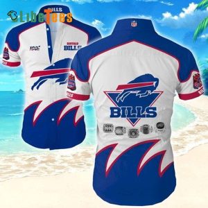 Buffalo Bills Hawaiian Shirt, White Blue Bills Logo, Unique Hawaiian Shirt