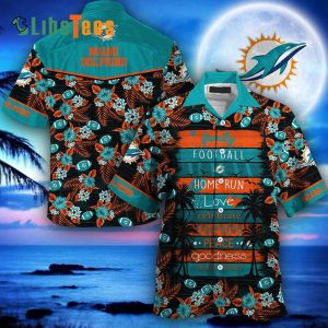 Miami Dolphins Hawaiian Shirt, Famili Fooball HomeRun Love, Tropical Print Shirt