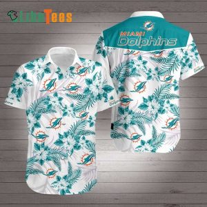 Miami Dolphins Hawaiian Shirt, Flowers And Logo, Cheap Hawaiian Shirt