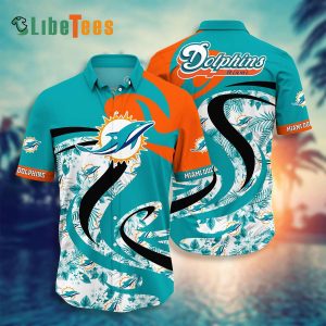 Miami Dolphins Hawaiian Shirt, Flowing Water Graphic, Cool Hawaiian Shirt