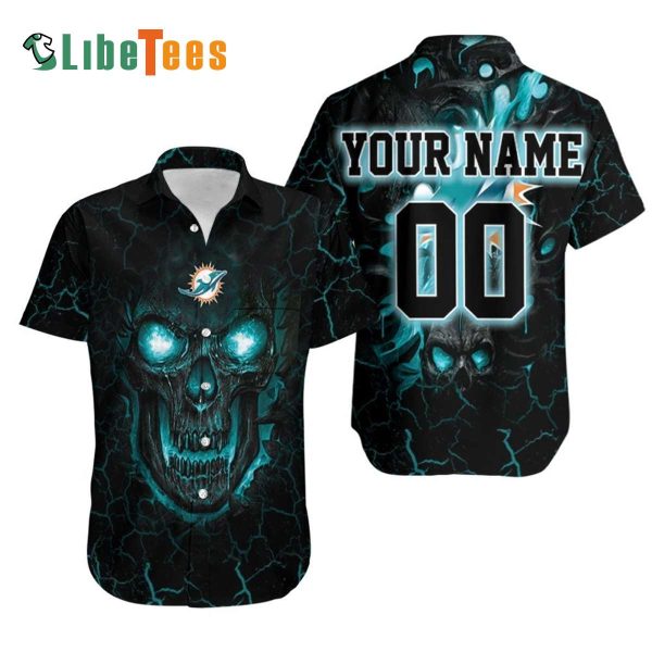 Miami Dolphins Hawaiian Shirt, Lave Skull, Best Hawaiian Shirt