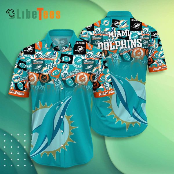 Miami Dolphins Hawaiian Shirt, Logo Graphic, Cheap Hawaiian Shirt