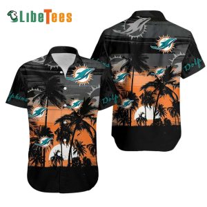 Miami Dolphins Hawaiian Shirt, Sunset Graphic, Tropical Print Shirt