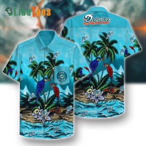 Miami Dolphins Hawaiian Shirt, Tropical Graphic, Tropical Print Shirt