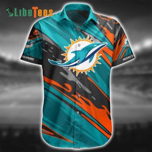 Miami Dolphins Hawaiian Shirt, Watercolor Graphic, Cool Hawaiian Shirt