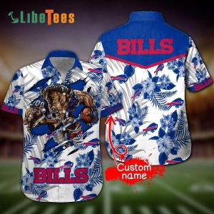 Personalized Buffalo Bills Hawaiian Shirt, Mascot Graphic, Button Down Hawaiian Shirt