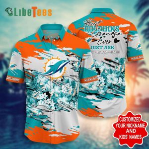 Personalized Miami Dolphins Hawaiian Shirt, Best Dolphins Grandpa Ever Just Ask, Cheap Hawaiian Shirt