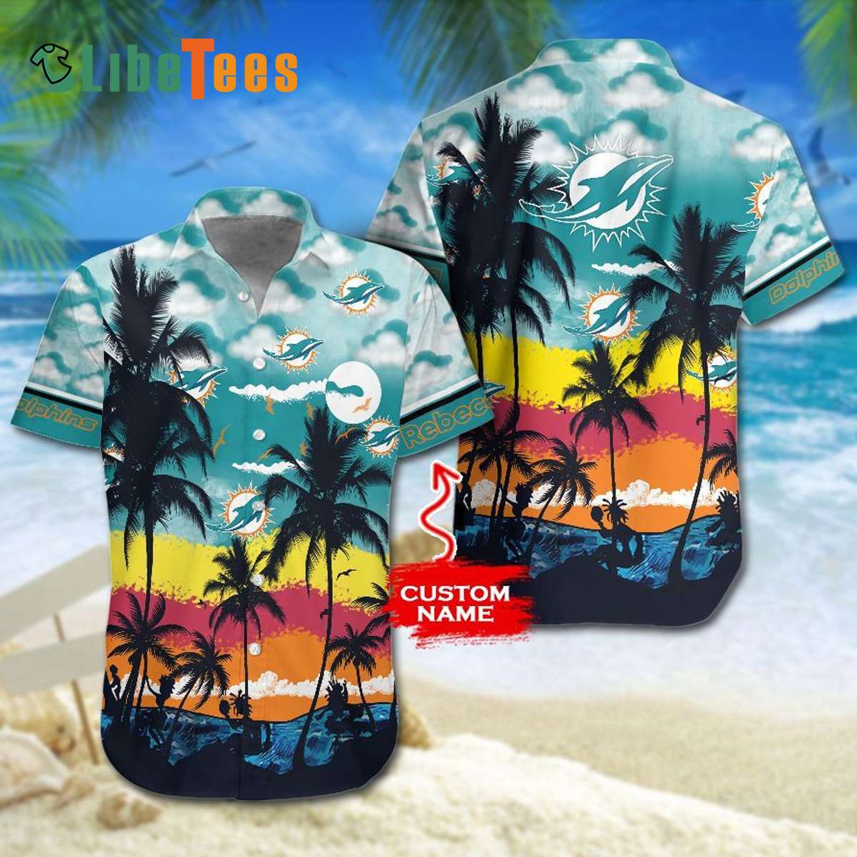 Miami Dolphins Beach Shirt Miami Dolphins Tropical Forests Summer