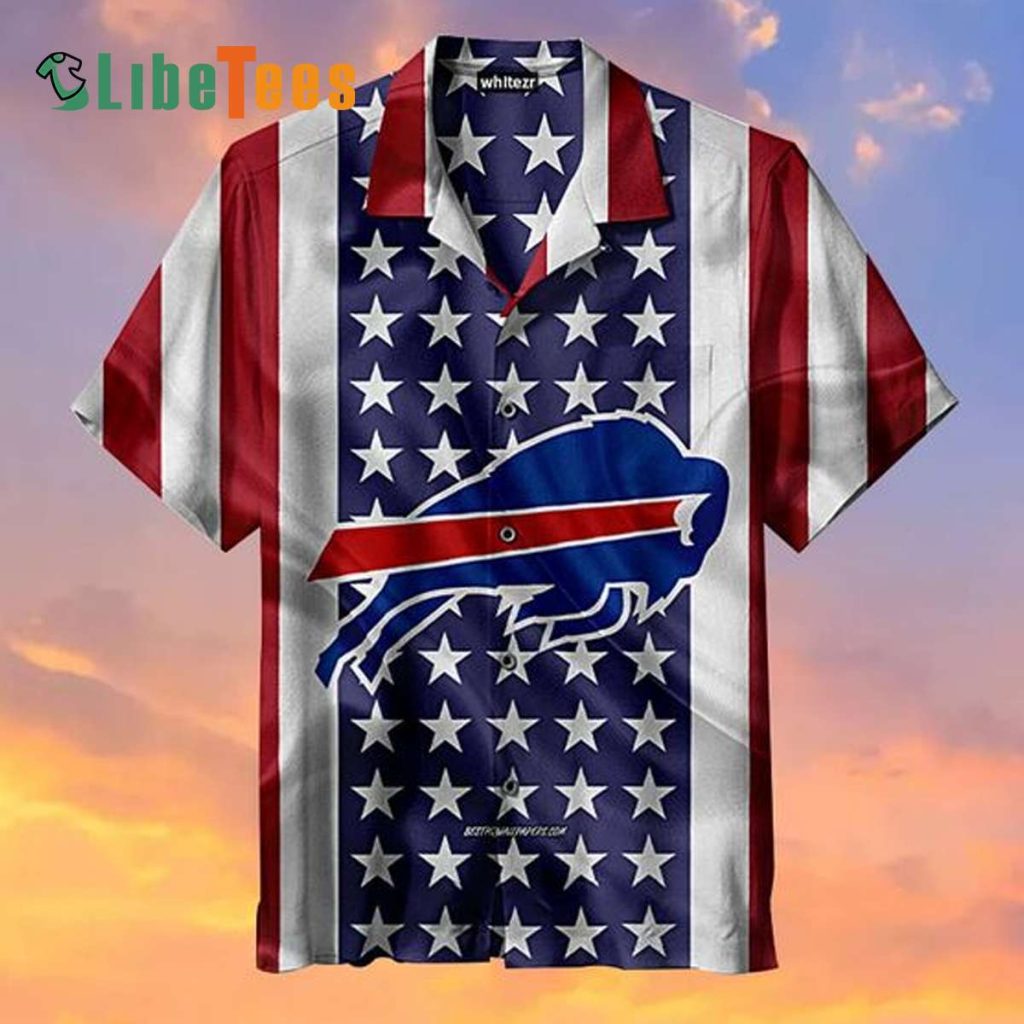 Buffalo Bills Hawaiian Shirt, America Flag, Cheap Hawaiian Shirt