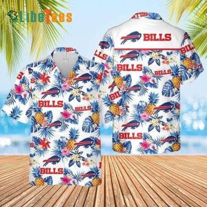Buffalo Bills Hawaiian Shirt, Plam Leaves And Pineapples, Cheap Hawaiian Shirt