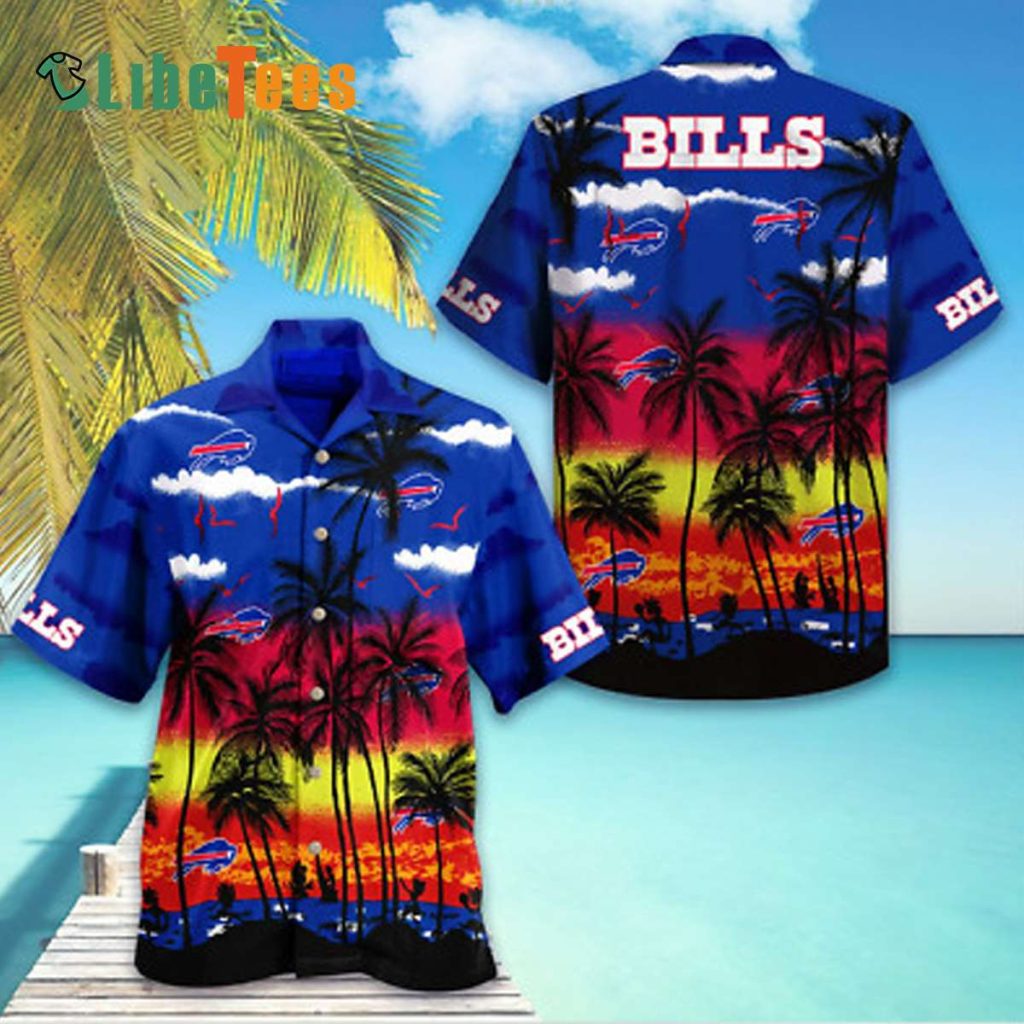 Buffalo Bills Hawaiian Shirt, Sunset On The Beach, Best Hawaiian Shirt