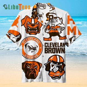 Cleveland Browns Hawaiian Shirt, Bulldog Graphic, Tropical Print Shirt