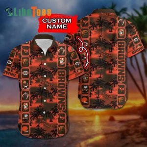 Cleveland Browns Hawaiian Shirt, Coconut Trees, Tropical Print Shirt