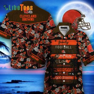 Cleveland Browns Hawaiian Shirt, Family Football Homerun Love, Tropical Hawaiian Shirt