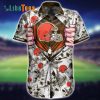 Cleveland Browns Hawaiian Shirt, Helmet And Flower, Hawaiian Shirt Outfit