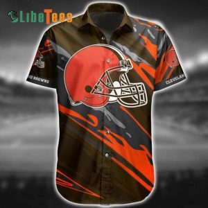 Cleveland Browns Hawaiian Shirt, Helmet Graphic, Best Hawaiian Shirt