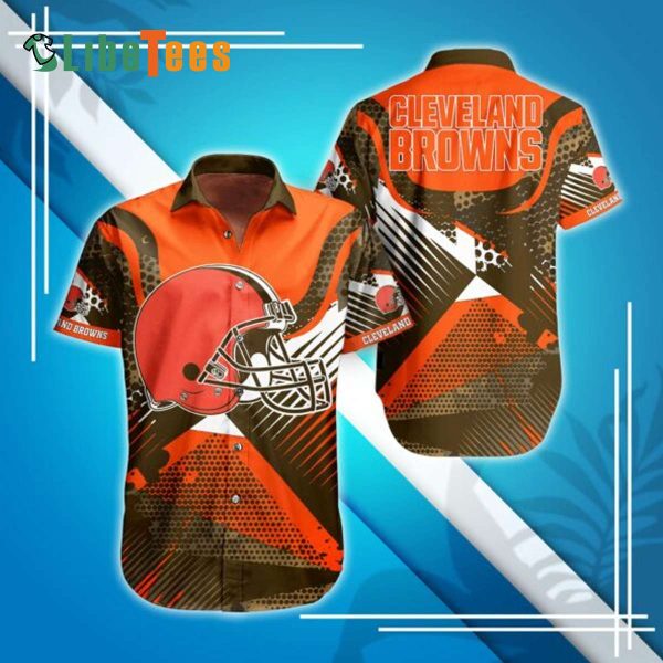 Cleveland Browns Hawaiian Shirt, Helmet Graphic, Hawaiian Shirt Outfit