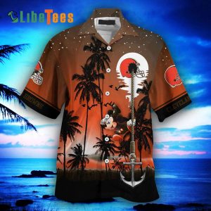 Cleveland Browns Hawaiian Shirt, Mickey Mouse, Tropical Hawaiian Shirt