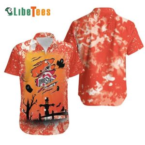 Cleveland Browns Hawaiian Shirt, Ohio State Buckeyes Match Halloween, Tropical Print Shirt