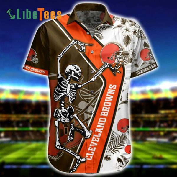 Cleveland Browns Hawaiian Shirt, Skellington Graphic, Cheap Hawaiian Shirt