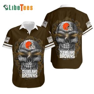 Cleveland Browns Hawaiian Shirt, Sugar Skull, Tropical Print Shirt