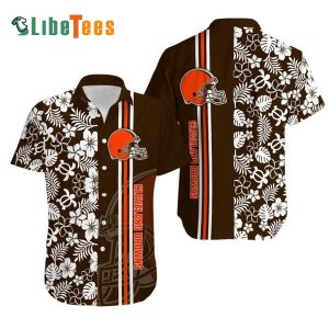 Cleveland Browns Hawaiian Shirt, Tropical Flower, Tropical Print Shirt